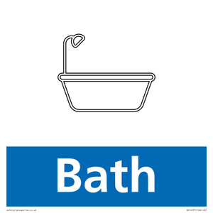 Bath Illustrated Dementia Friendly Sign NHS Style Blue